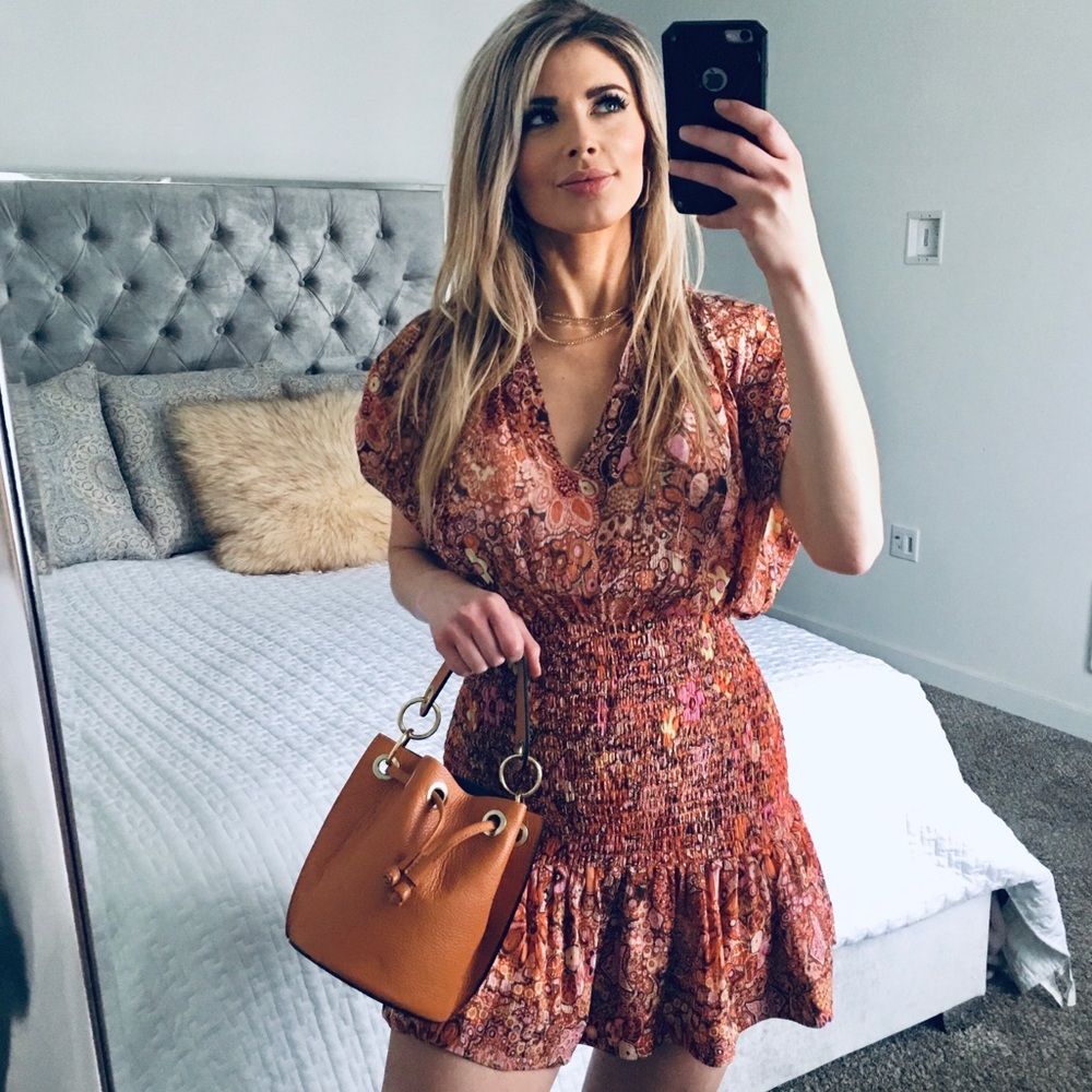 A.L.C Floral Smocked Dress